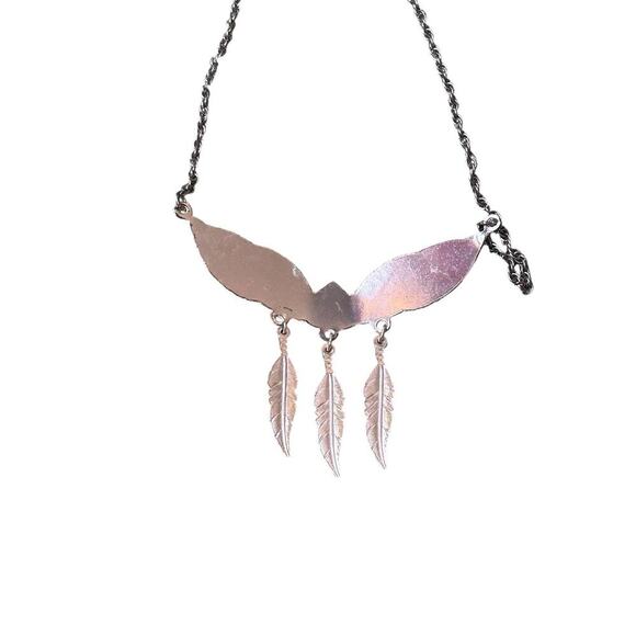 Montana Silversmiths Boundless Legacy Choker Necklace Silver Gold Dangle Feather - Picture 2 of 7